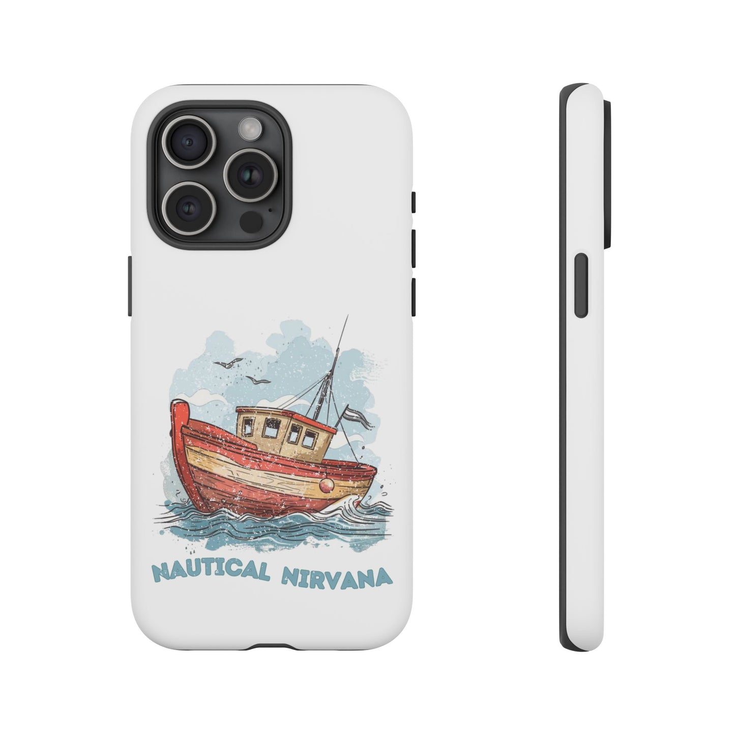 Aqua Blue Water Canal Boat White Phone Case iPhone Pixel Samsung