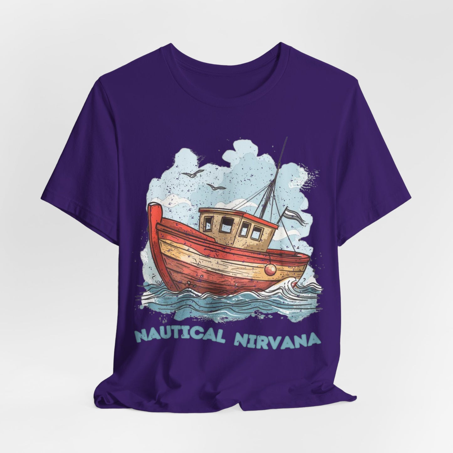 Aqua Blue Water Canal Boat T Shirt - UK