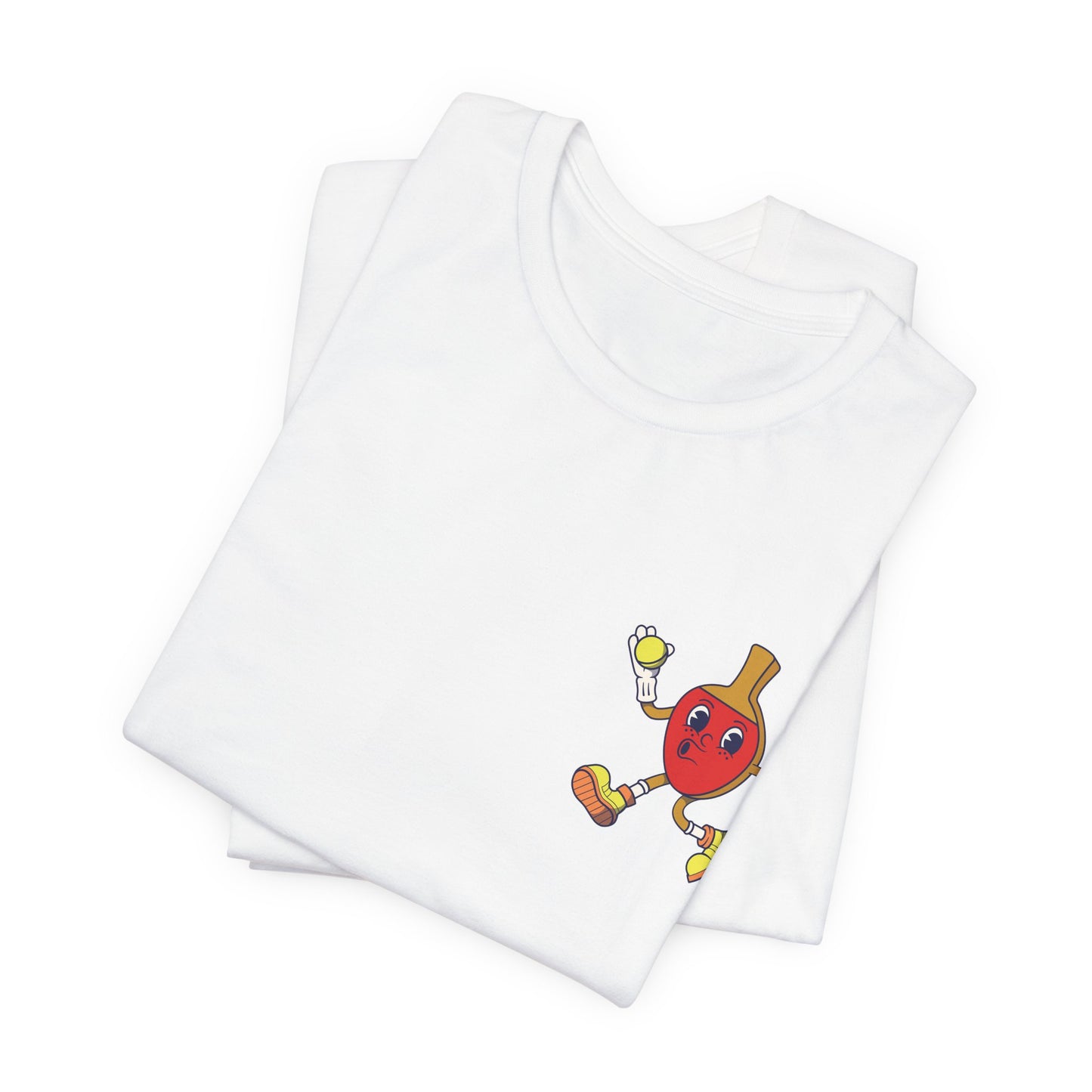 Retro Ping Pong Bat Ball Funny Cartoon Character T Shirt - UK