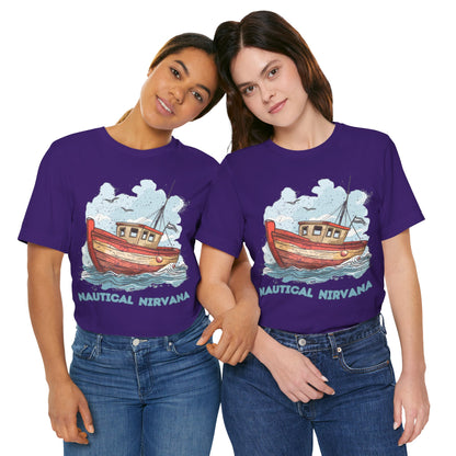 Aqua Blue Water Canal Boat T Shirt - UK