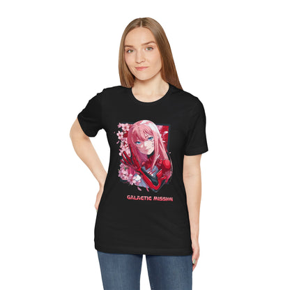 Cute Anime Pink Haired Woman Red Space Gloves T Shirt - US