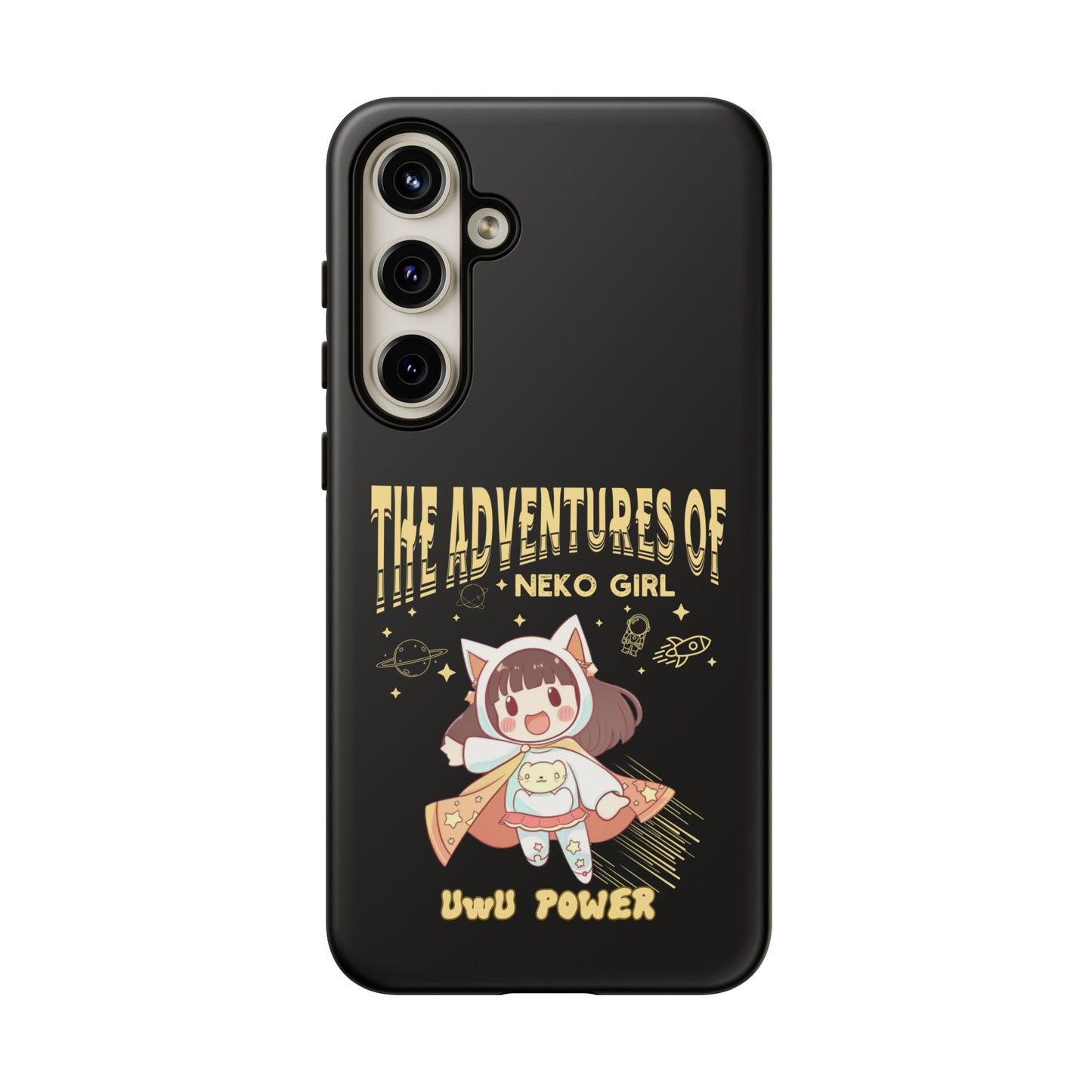 Cartoon Hero Anime Cat Meme Girl Phone Case, iPhone, Pixel, Samsung