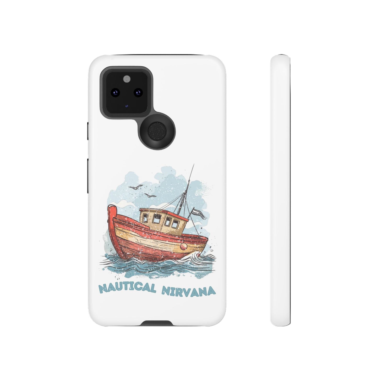 Aqua Blue Water Canal Boat White Phone Case iPhone Pixel Samsung