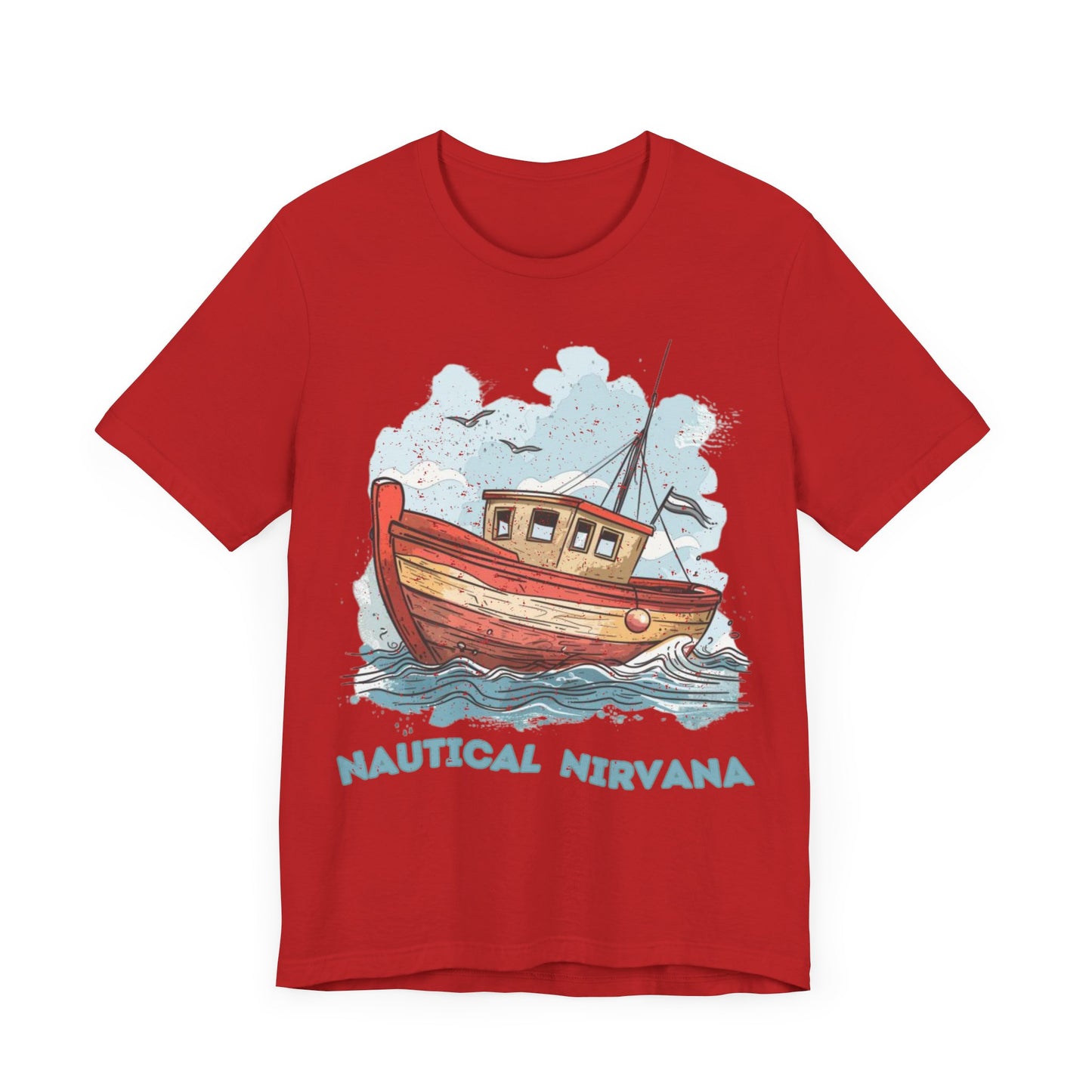 Aqua Blue Water Canal Boat T Shirt - UK