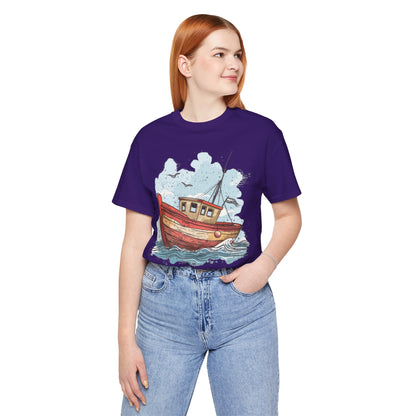 Aqua Blue Water Canal Boat T Shirt - US