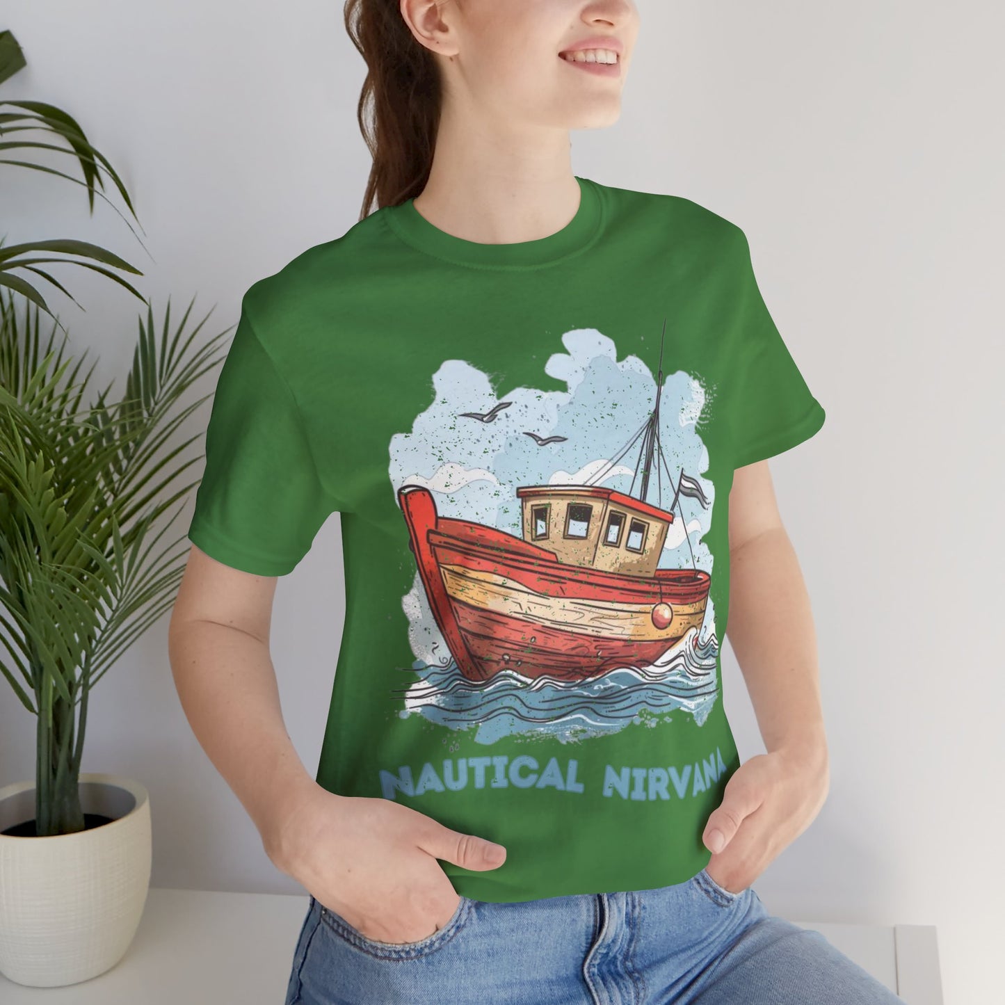 Aqua Blue Water Canal Boat T Shirt - UK