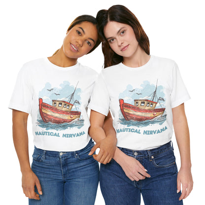 Aqua Blue Water Canal Boat T Shirt - UK