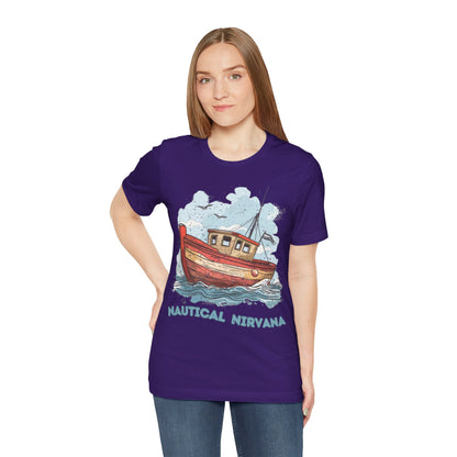 Aqua Blue Water Canal Boat T Shirt - UK