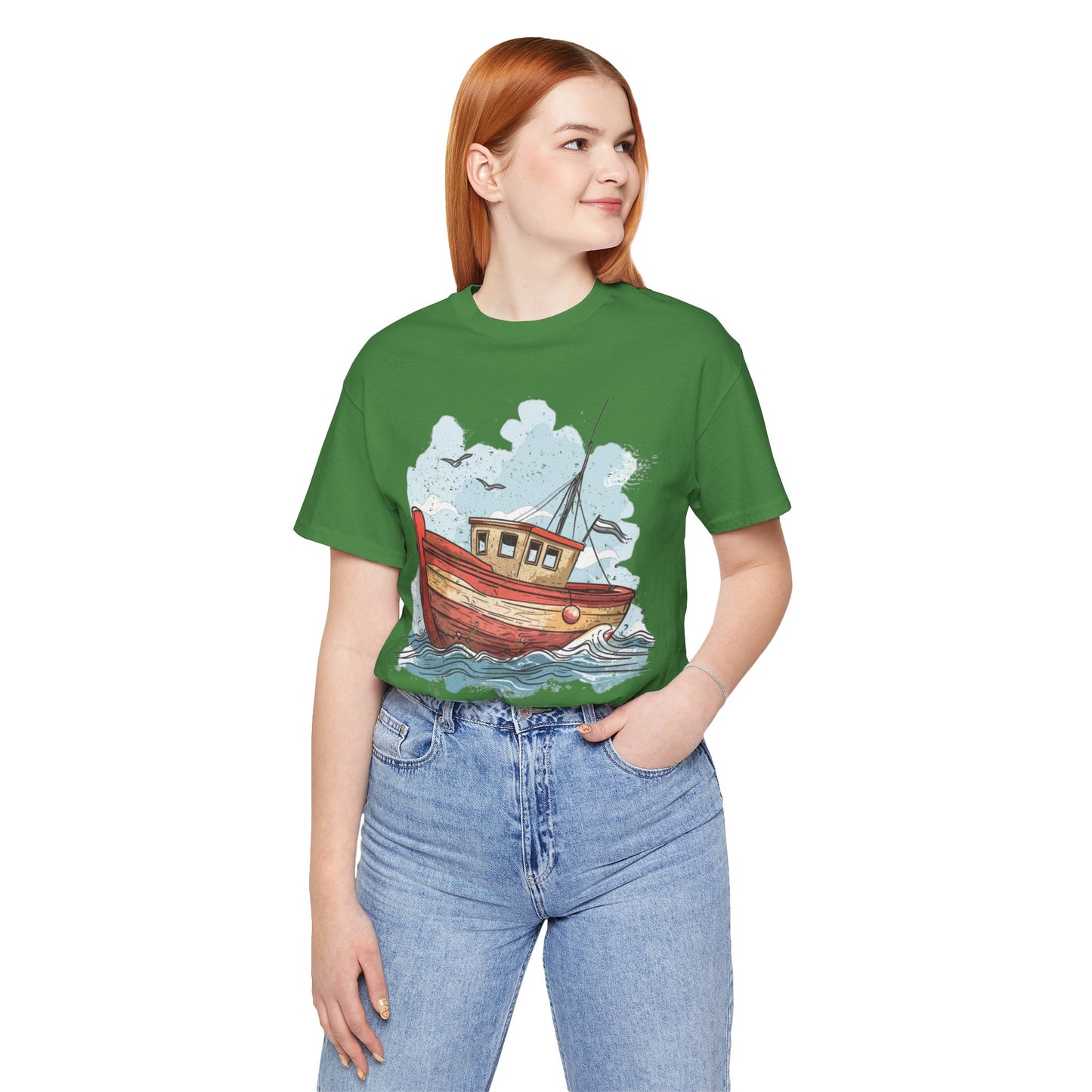 Aqua Blue Water Canal Boat T Shirt - US