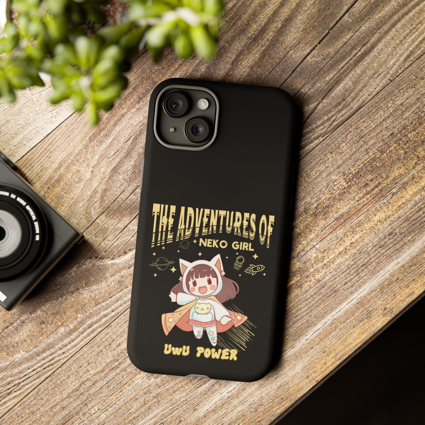 Cartoon Hero Anime Cat Meme Girl Phone Case, iPhone, Pixel, Samsung