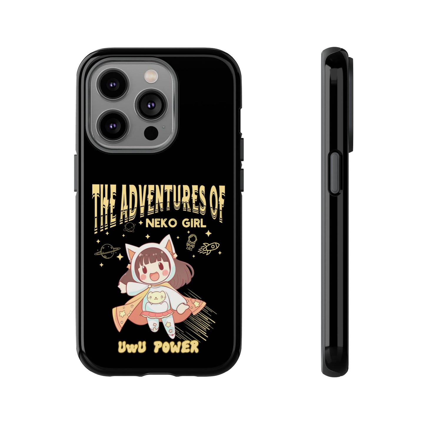 Cartoon Hero Anime Cat Meme Girl Phone Case, iPhone, Pixel, Samsung