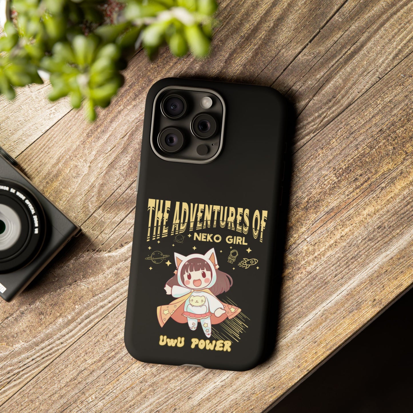 Cartoon Hero Anime Cat Meme Girl Phone Case, iPhone, Pixel, Samsung