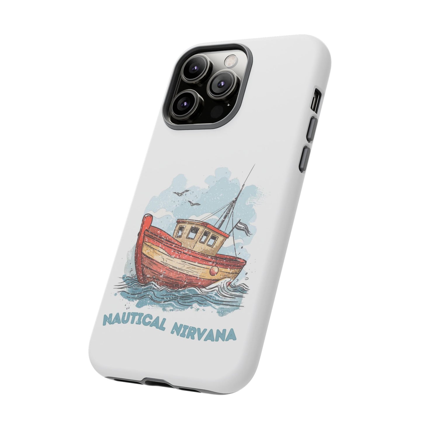 Aqua Blue Water Canal Boat White Phone Case iPhone Pixel Samsung