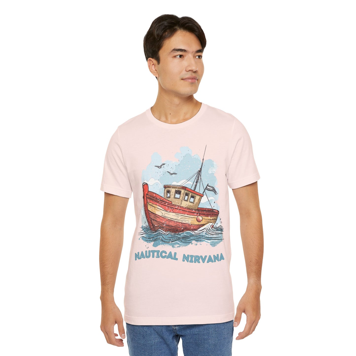 Aqua Blue Water Canal Boat T Shirt - UK