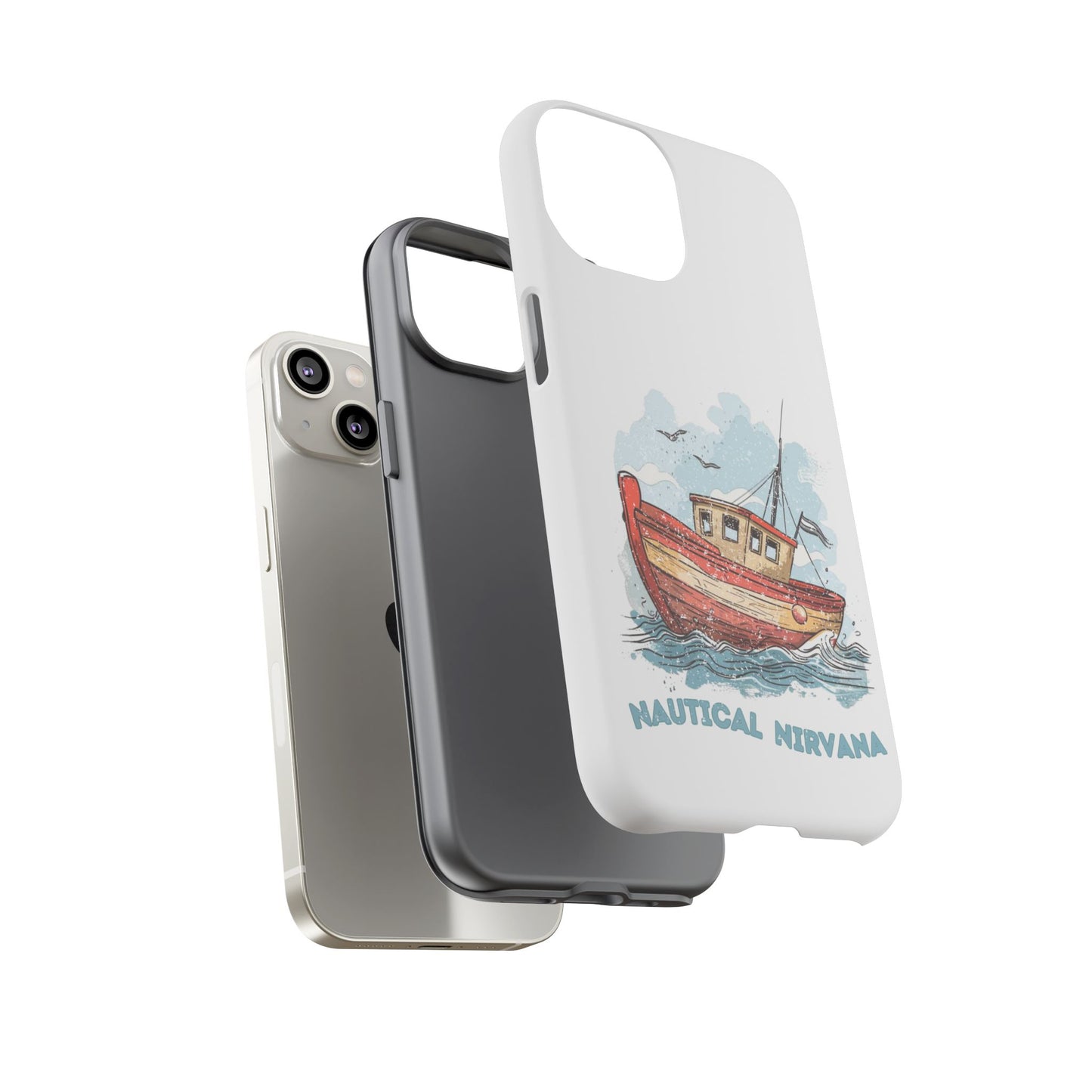 Aqua Blue Water Canal Boat White Phone Case iPhone Pixel Samsung