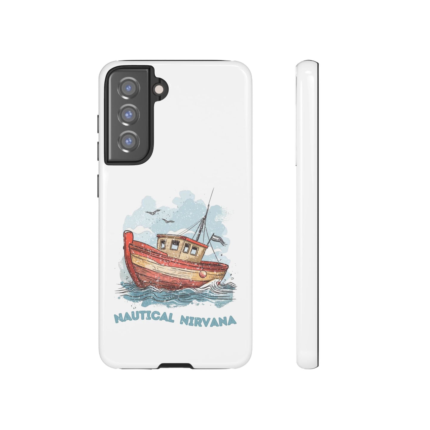 Aqua Blue Water Canal Boat White Phone Case iPhone Pixel Samsung