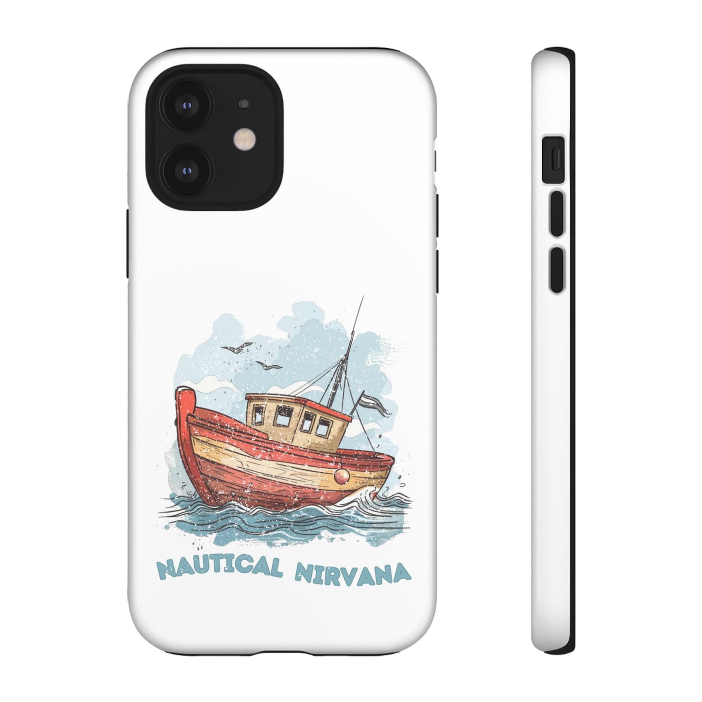 Aqua Blue Water Canal Boat White Phone Case iPhone Pixel Samsung