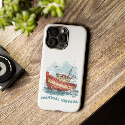 Aqua Blue Water Canal Boat White Phone Case iPhone Pixel Samsung