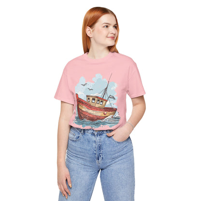 Aqua Blue Water Canal Boat T Shirt - US