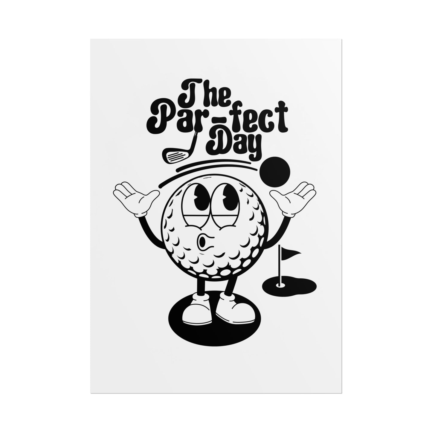 Retro American Golf Balls Funny Cartoon Character Poster