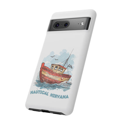 Aqua Blue Water Canal Boat White Phone Case iPhone Pixel Samsung