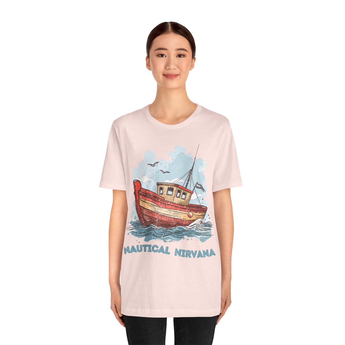 Aqua Blue Water Canal Boat T Shirt - UK