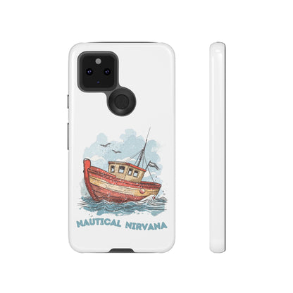 Aqua Blue Water Canal Boat White Phone Case iPhone Pixel Samsung