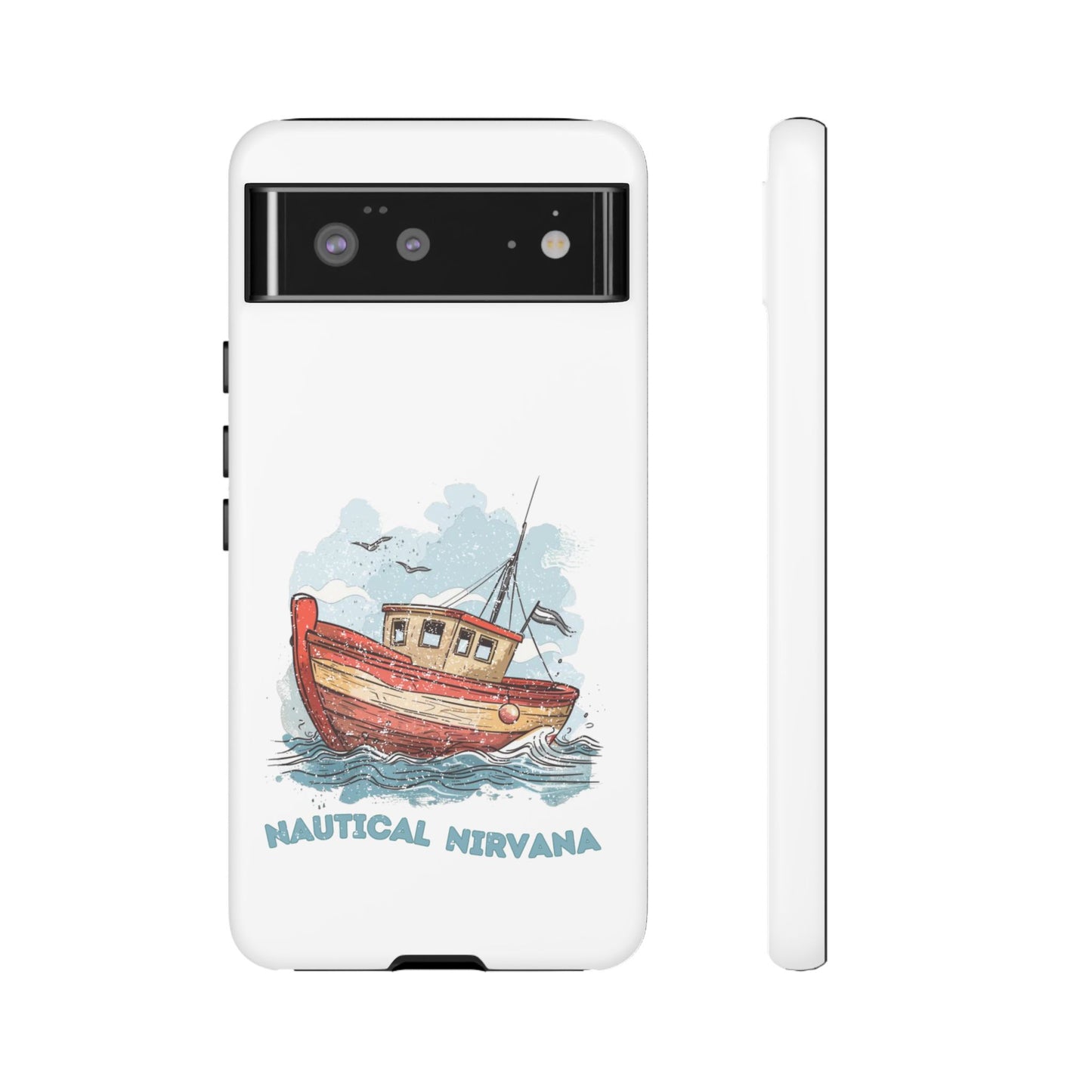 Aqua Blue Water Canal Boat White Phone Case iPhone Pixel Samsung