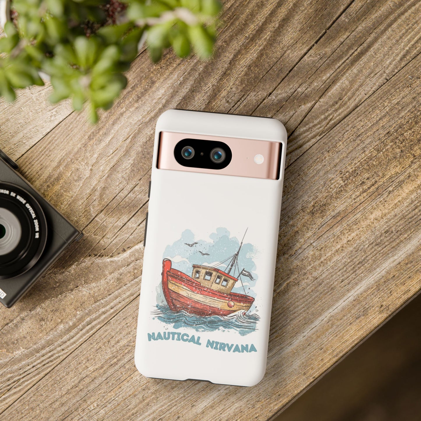 Aqua Blue Water Canal Boat White Phone Case iPhone Pixel Samsung