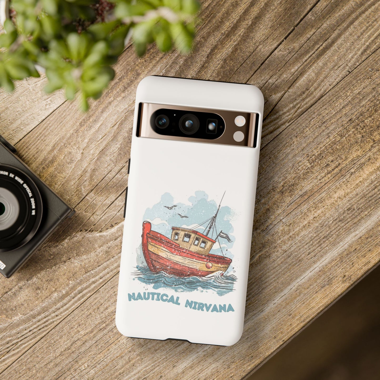 Aqua Blue Water Canal Boat White Phone Case iPhone Pixel Samsung