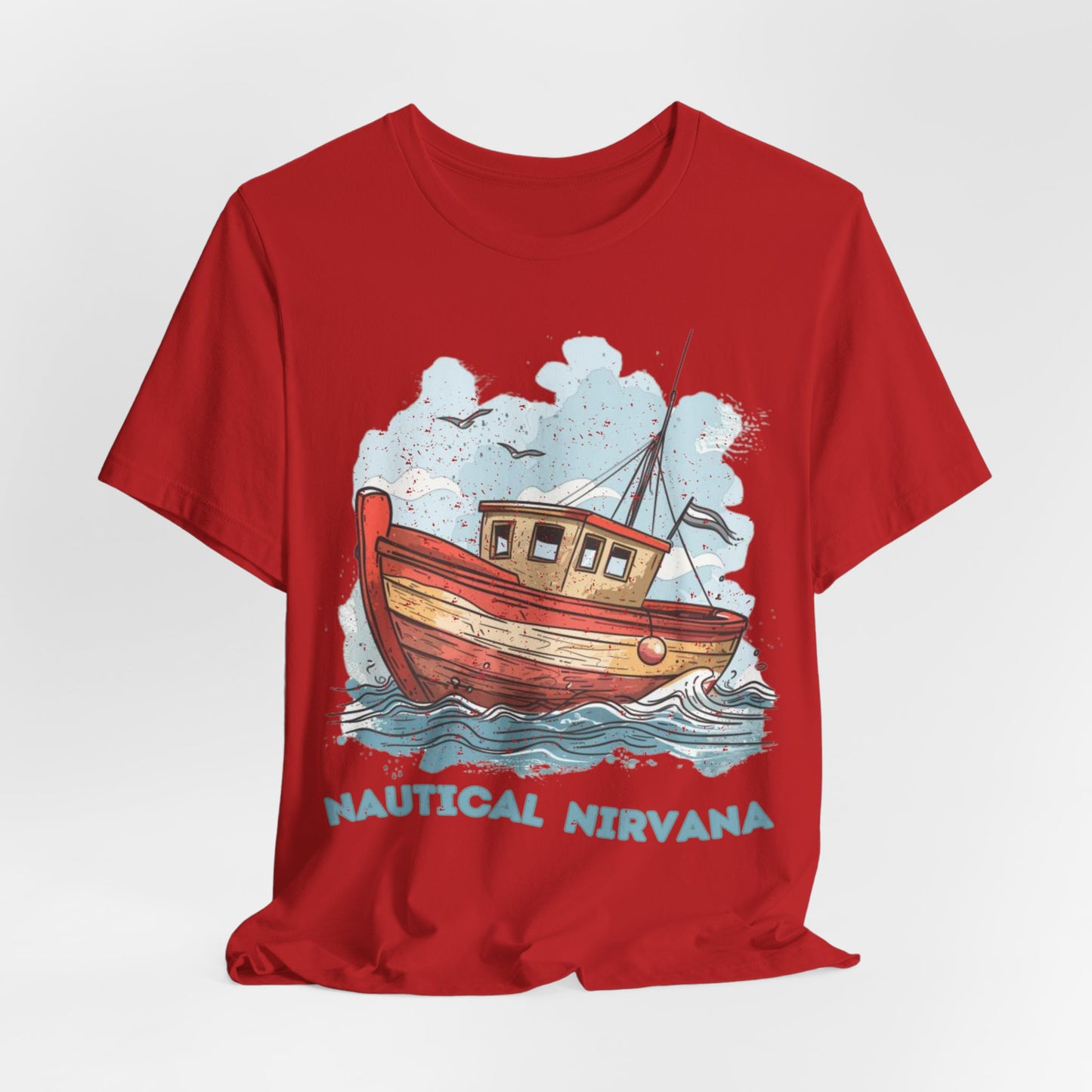 Aqua Blue Water Canal Boat T Shirt - UK