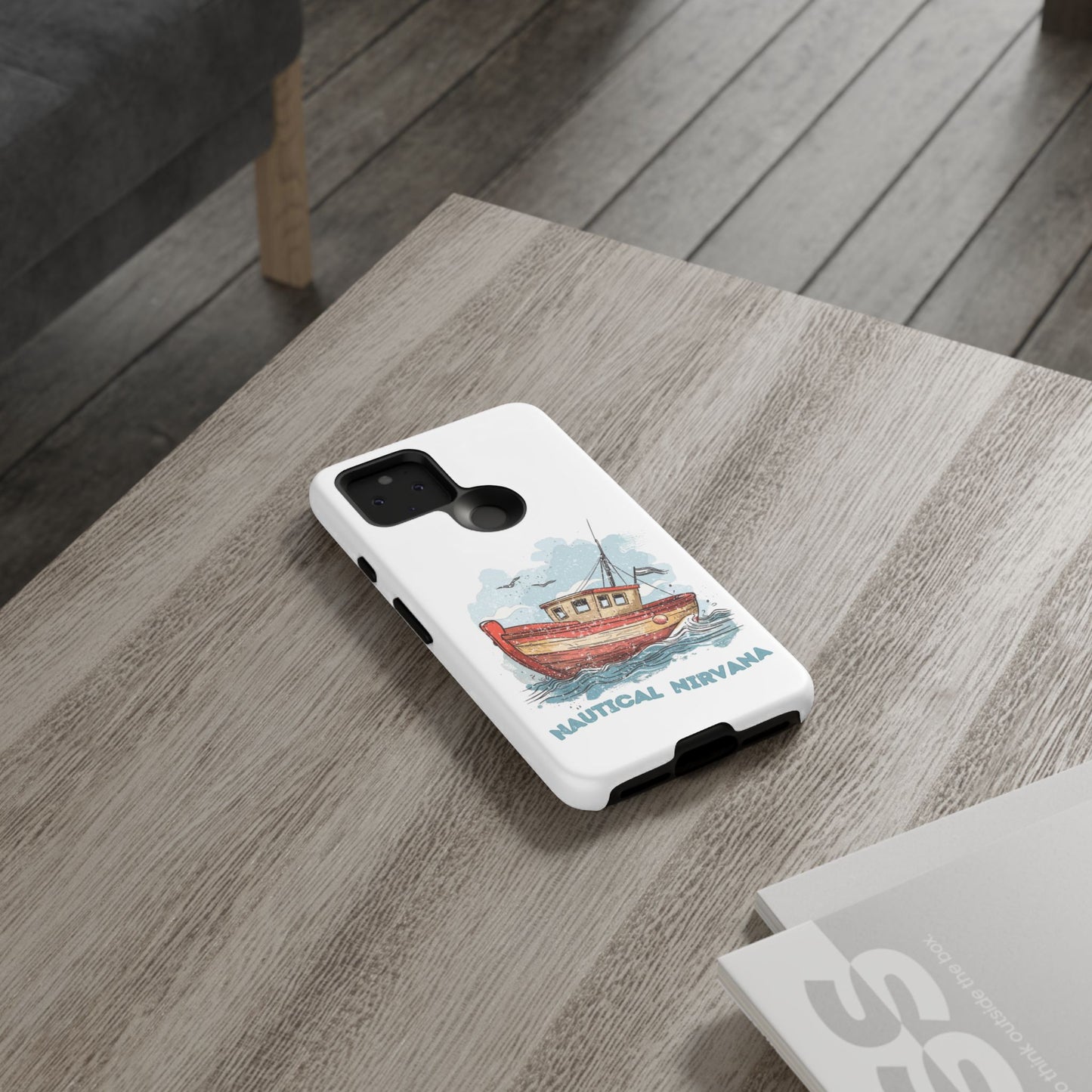 Aqua Blue Water Canal Boat White Phone Case iPhone Pixel Samsung