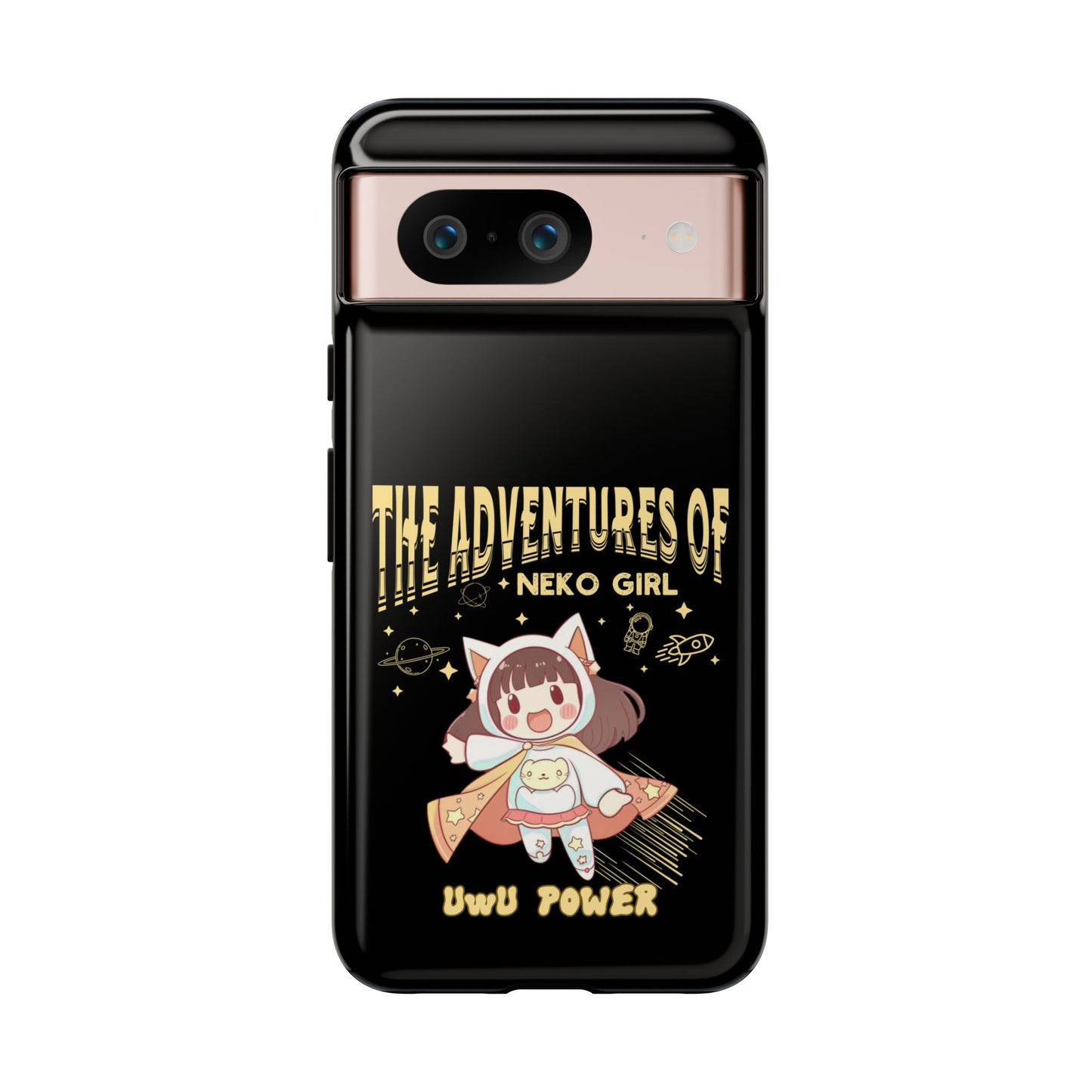 Cartoon Hero Anime Cat Meme Girl Phone Case, iPhone, Pixel, Samsung