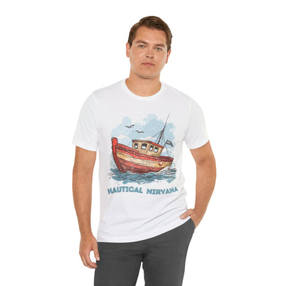 Aqua Blue Water Canal Boat T Shirt - UK