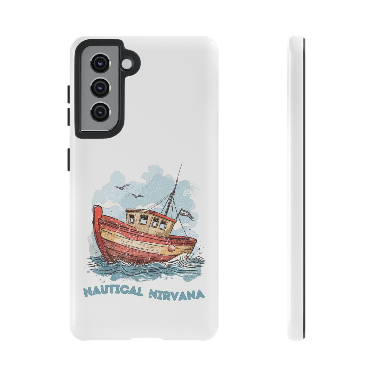 Aqua Blue Water Canal Boat White Phone Case iPhone Pixel Samsung