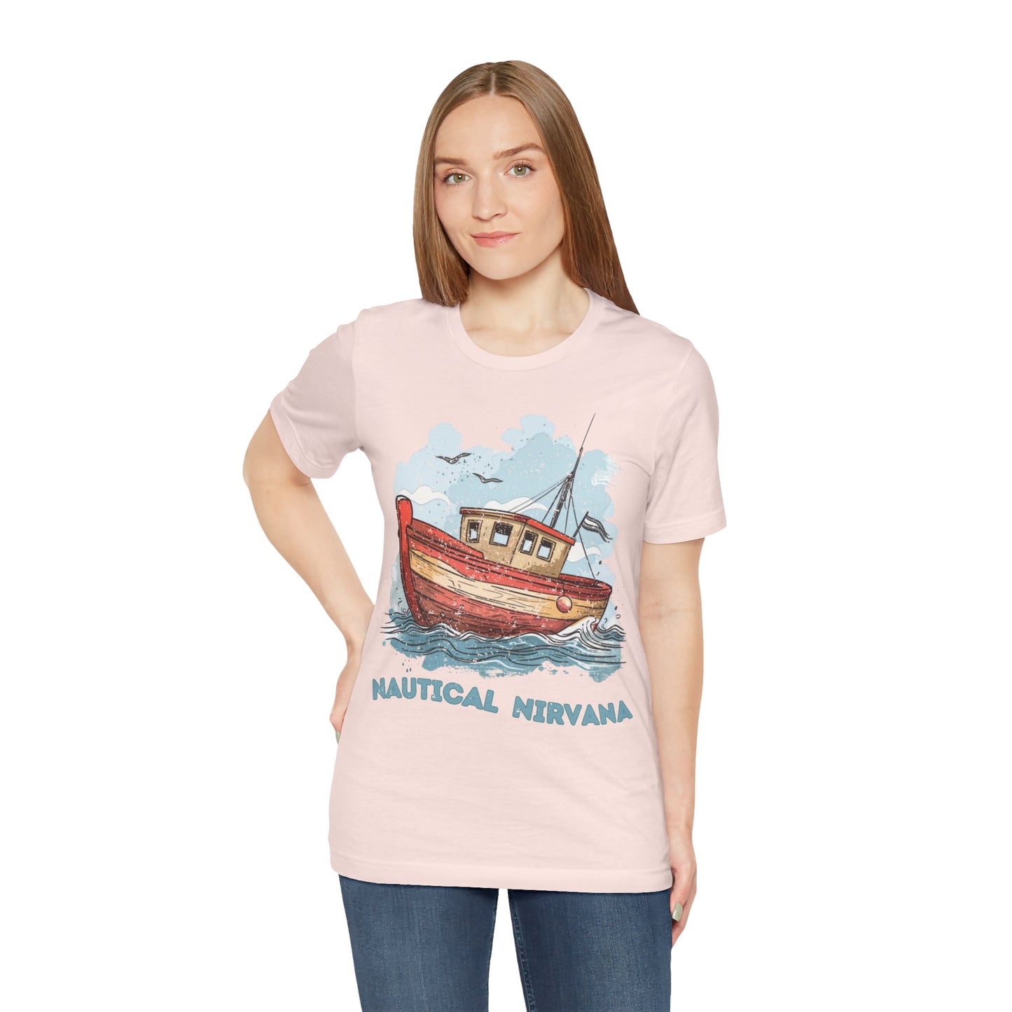 Aqua Blue Water Canal Boat T Shirt - UK