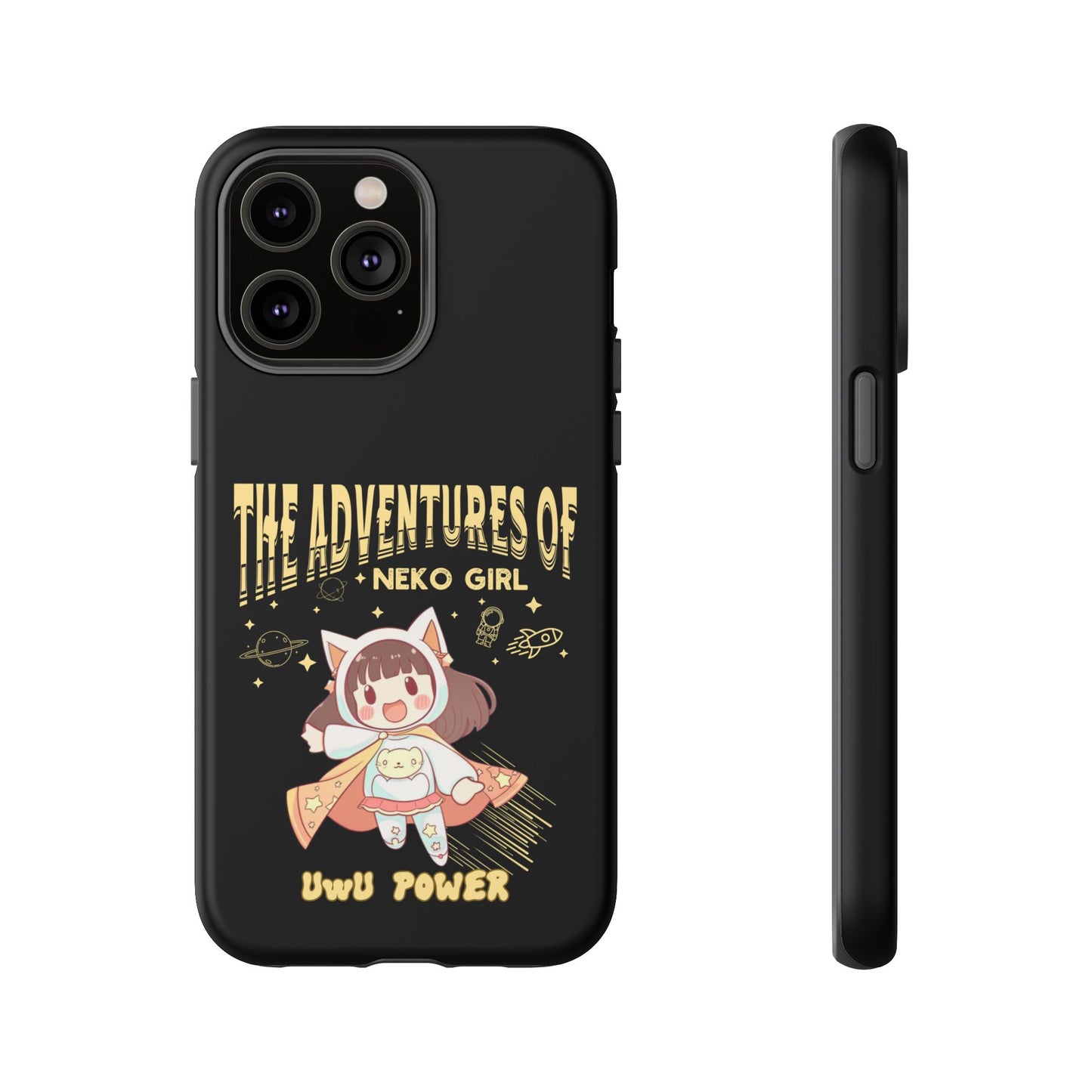 Cartoon Hero Anime Cat Meme Girl Phone Case, iPhone, Pixel, Samsung