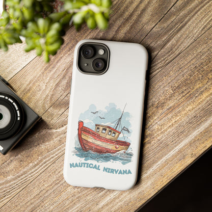 Aqua Blue Water Canal Boat White Phone Case iPhone Pixel Samsung