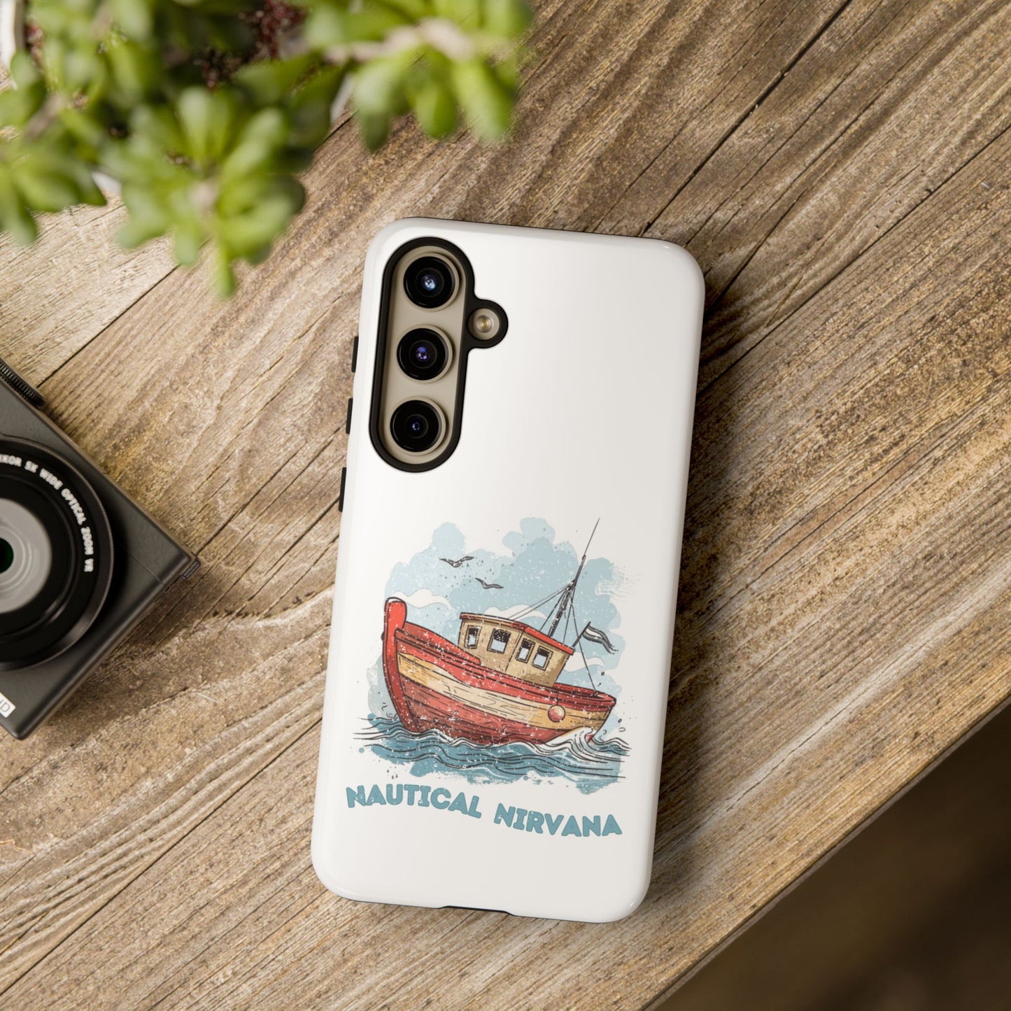 Aqua Blue Water Canal Boat White Phone Case iPhone Pixel Samsung