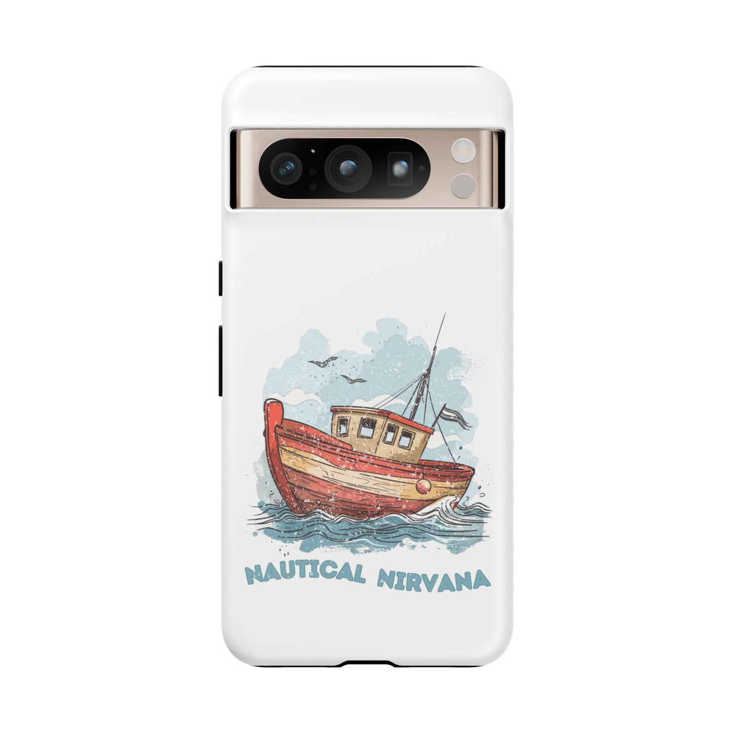 Aqua Blue Water Canal Boat White Phone Case iPhone Pixel Samsung