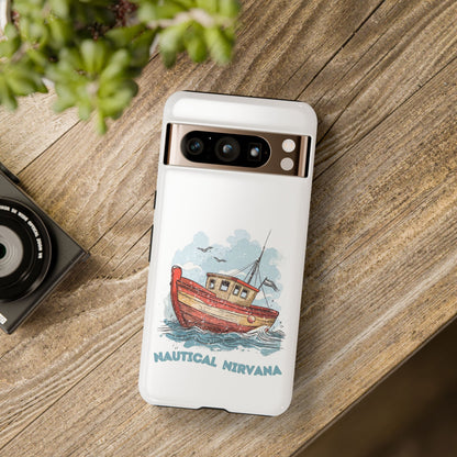 Aqua Blue Water Canal Boat White Phone Case iPhone Pixel Samsung