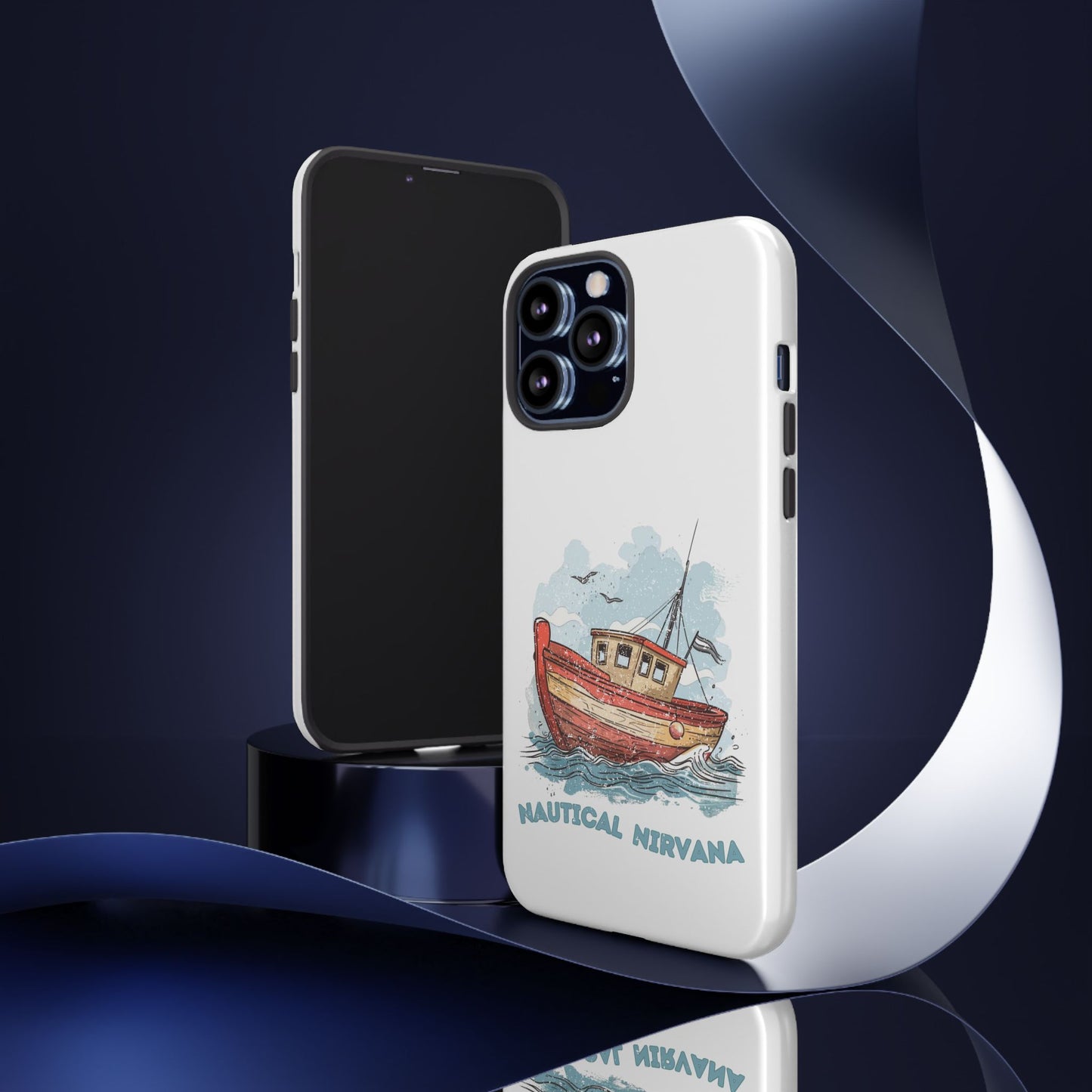 Aqua Blue Water Canal Boat White Phone Case iPhone Pixel Samsung