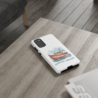 Aqua Blue Water Canal Boat White Phone Case iPhone Pixel Samsung