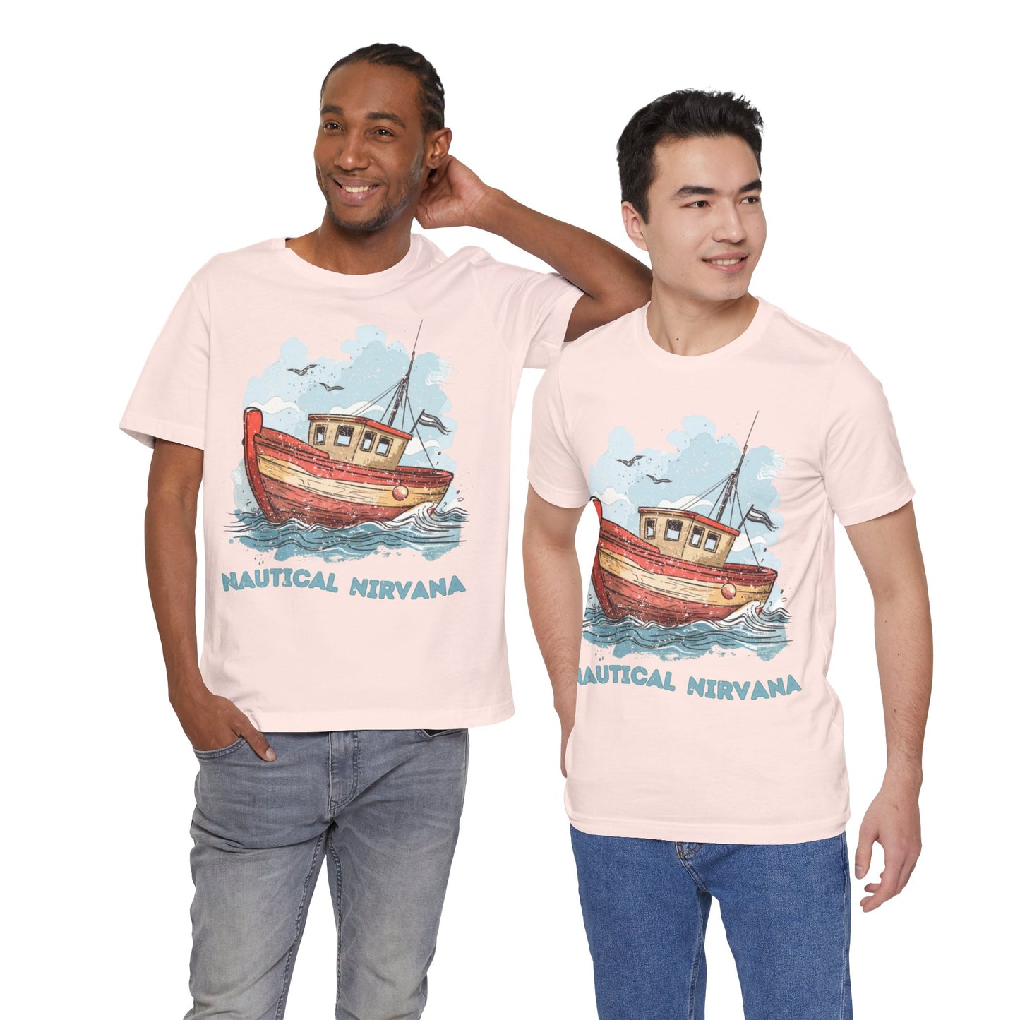 Aqua Blue Water Canal Boat T Shirt - UK