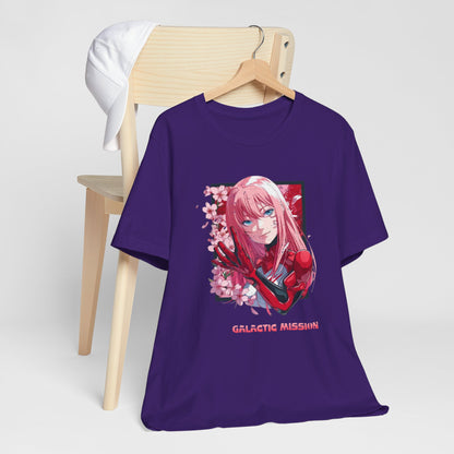 Cute Anime Pink Haired Woman Red Space Gloves T Shirt - US