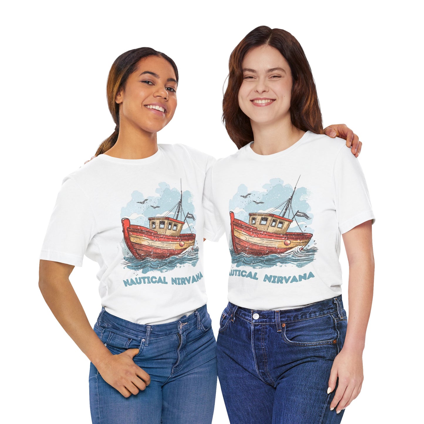 Aqua Blue Water Canal Boat T Shirt - UK