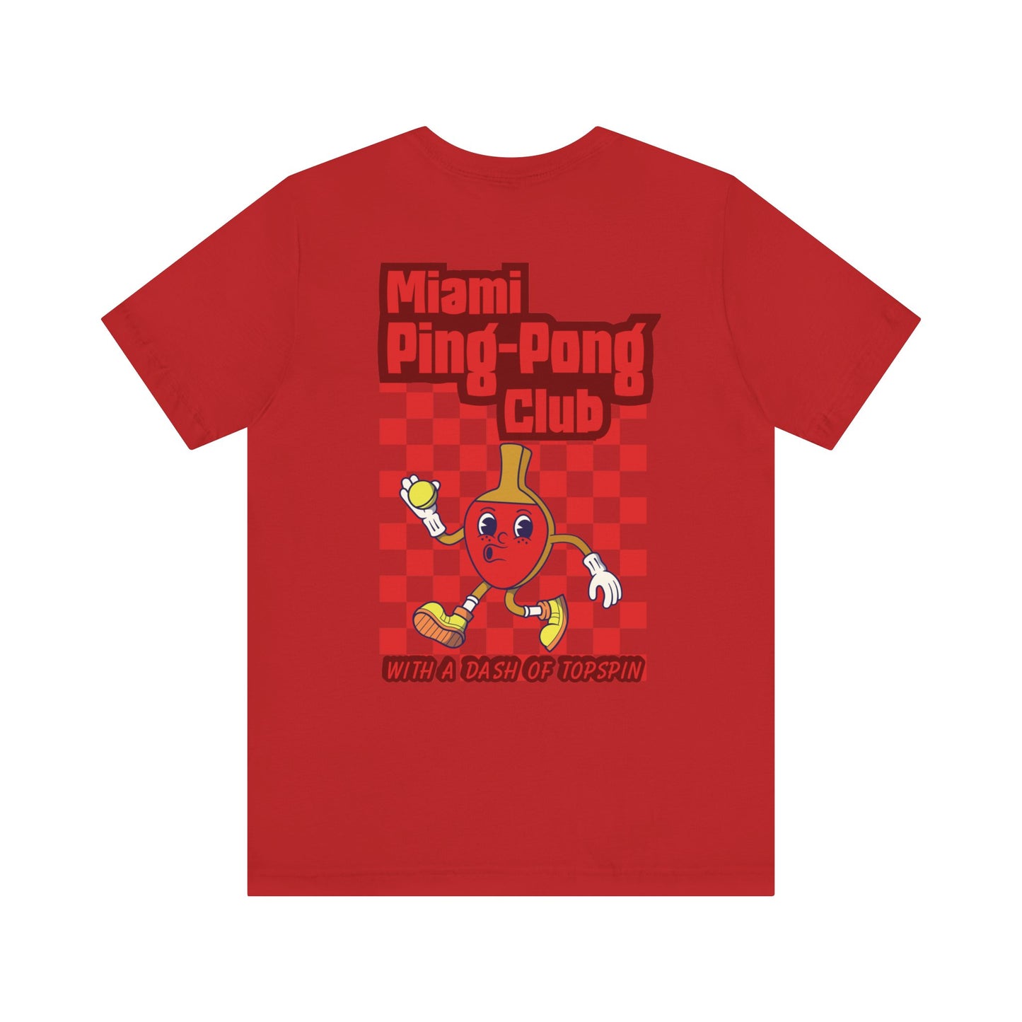 Retro Ping Pong Bat Ball Funny Cartoon Character T Shirt - UK