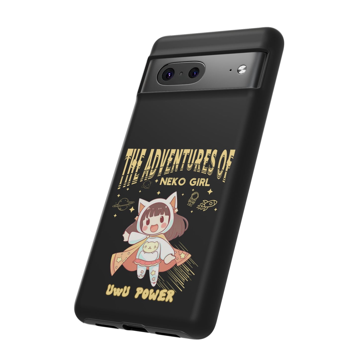 Cartoon Hero Anime Cat Meme Girl Phone Case, iPhone, Pixel, Samsung