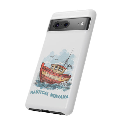 Aqua Blue Water Canal Boat White Phone Case iPhone Pixel Samsung