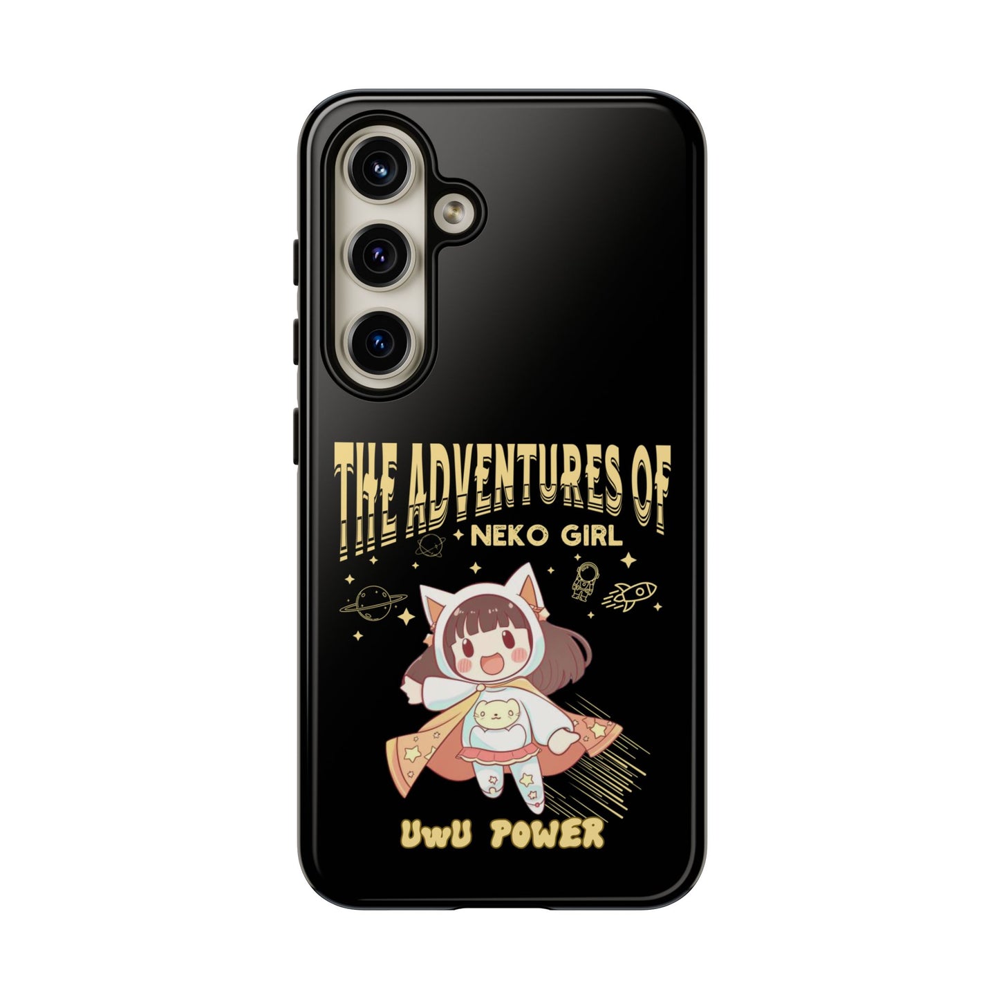 Cartoon Hero Anime Cat Meme Girl Phone Case, iPhone, Pixel, Samsung